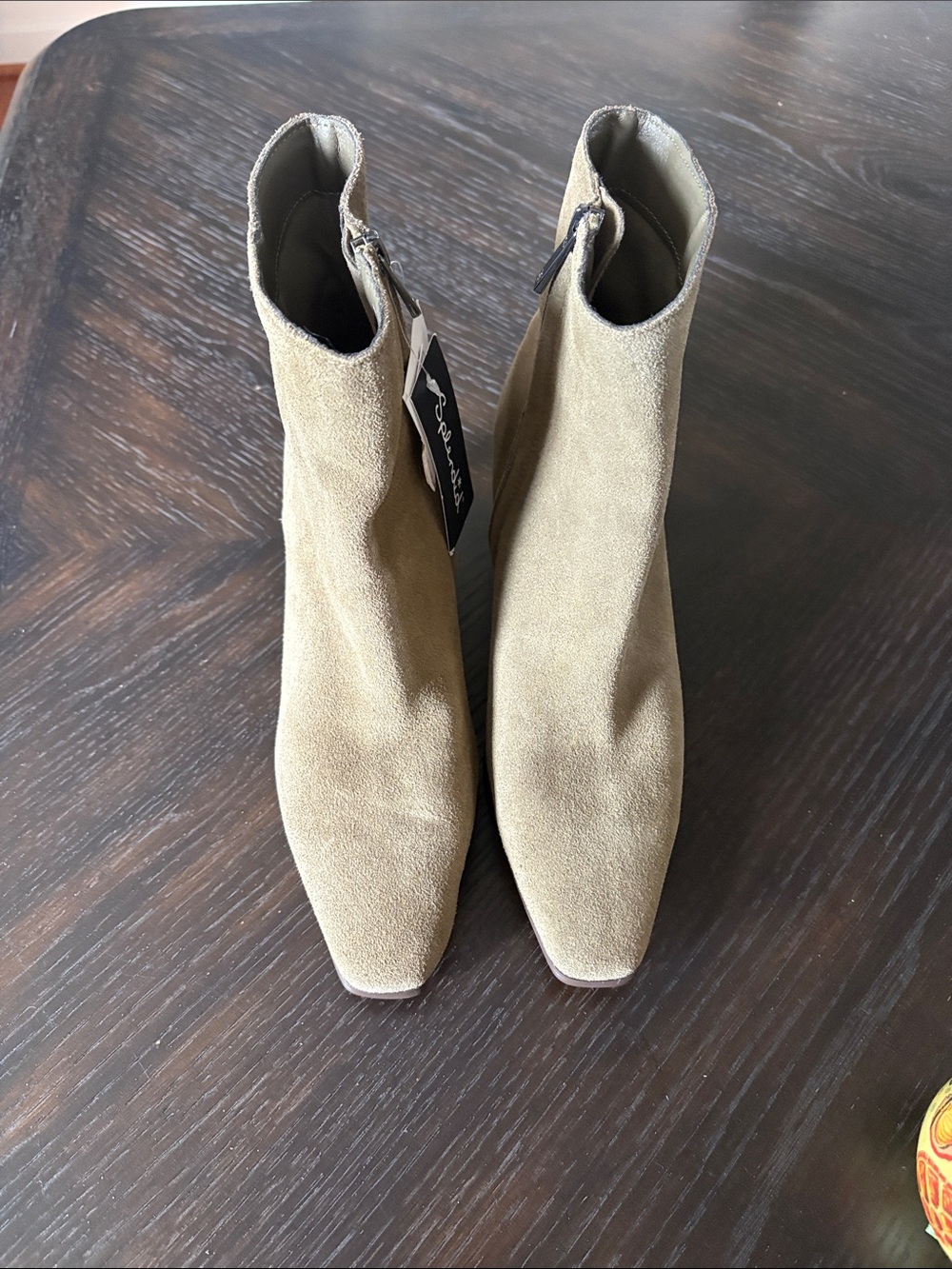 Splendid Julianna Genuine Suede Ankle Boots Olive Kitten Heel Women’s 7 NWT